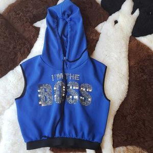 J&K blue ,black Mini Summer hooded top